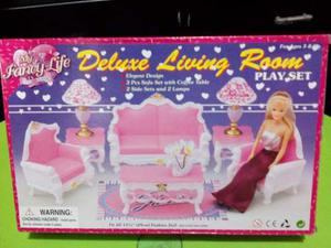 Set Barbie Gloria Sala Colonial De Lujo Deluxe Living Room