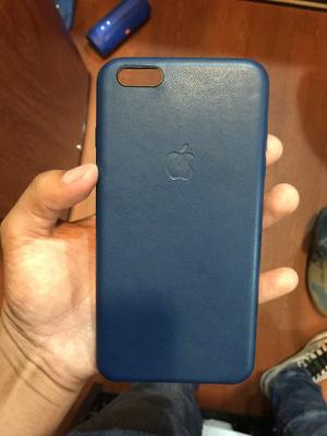 Apple Leather Case Original Iphone 6s Plus Azul Nuevo