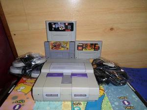 Super Nintendo, Con 3 Juegos,y 2 Mandos
