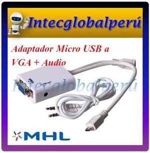 Convertidor Adaptador Micro Usb A Vga Con Audio
