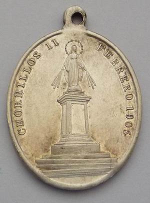 Medalla  Inaguracion Virgen Del Morro Chorrillos Lima