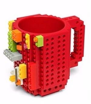 Taza Mug Compatible Con Piezas Lego - Color Rojo