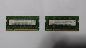 02 Memorias RAM LAPTOP 512MB 2Rx16 PC2