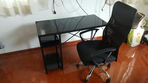 Mesa Vidrio Y Silla