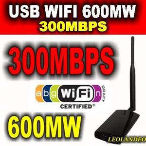 Usb Wifi Alta Potencia 600 Mw Y Maxima Velocidad 300mbps