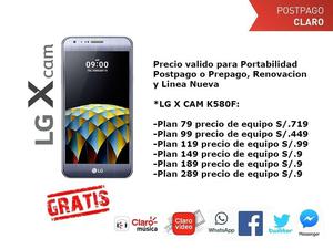 X CAM LG X CAM K580F S/.149 Plan CLARO MAX 119 Whatsapp: