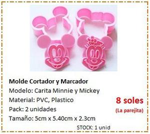 Pack De 2 Cortadores Y Marcador De Mickey Y Minnie Mouse