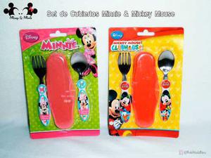Disney Set De Cubiertos Originales De Minnie & Mickey Mouse