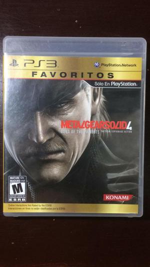 Metal Gear Solid 4 PS3 PlayStation
