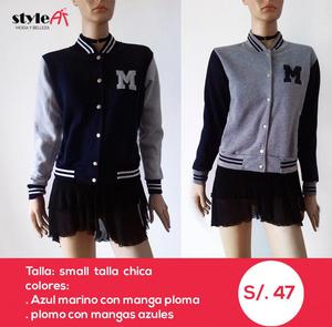 Chaqueta Femenina Estilo Uniforme de Béisbol