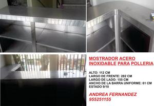 MOSTRADOR ACERO INOXIDABLE POLLERIA