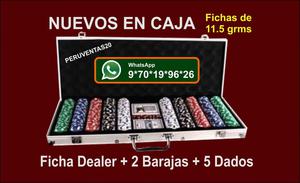 Poker Set 500 Fichas 11.5 grms. Cartas Dados