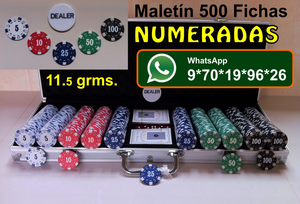 Maletín Poker 500 numerados * WhatsApp 
