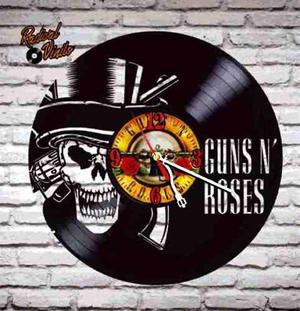 Reloj De Vinilo Retro Guns And Roses Entre Otros Pedidos