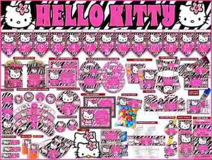 Kit Imprimible Hello Kitty Zebra, Invitaciones Powpt 