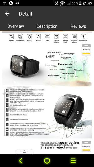 Smart Watch M26 Bluetooth, Negro