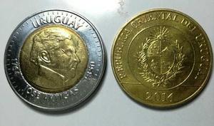 Moneda De Uruguay/ 10 Pesos Y $5