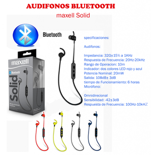 Audifono Handsfree Bluetooth Maxell Solid Deportivos