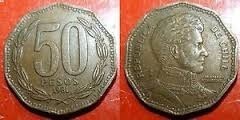 Monedas Antiguas 50 Pesos  Chile