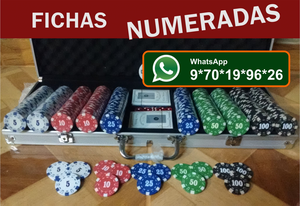 Poker 500 con fichas numeradas * Set en Maletin * Nuevos