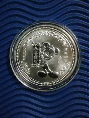 Moneda Plateada Micky Mouse Conmemorativa China