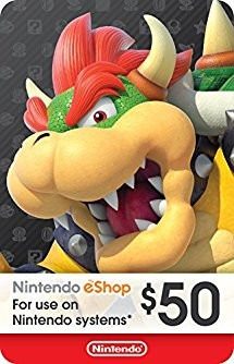 Tarjeta 50$ Nintendo Eshop Card 3ds Dsi Wii U Switch