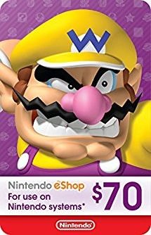 Tarjeta 70$ Nintendo Eshop Card 3ds Dsi Wii U Switch