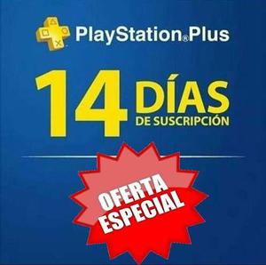 Playstation Plus 14 Días - Ps3/ps4 - Juega En Línea
