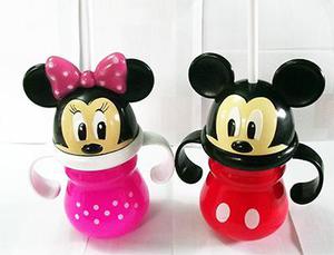 Vasos con cañita Minnie y Mickey Mouse