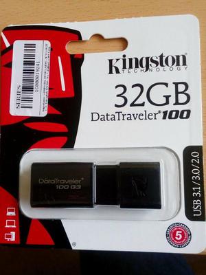 Memoria Usb Kingston 32gb Datatraveler 100 G3, Usb 3.0