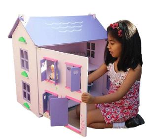 Casas para muñecas de madera pintada