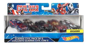 Hot Wheels Coleccion Marvel Civil War Pack 5 Mattel
