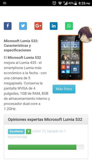 Microsoft Lumia 532 Libre Operador