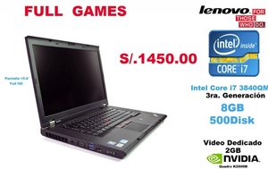 Laptop Lenovo core i7 Full Games Diseño Gráfico