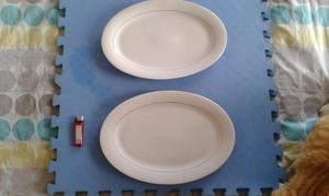 Dos platos ovalados tipo fuente