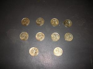 10 MONEDAS DE 0.10 ctv