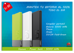 Cargador portatil Huawei Power bank  mAh