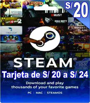 Steam Wallet Card 20 Soles Peru Gamer