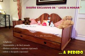 cama exclusiva para niñas 100 madera