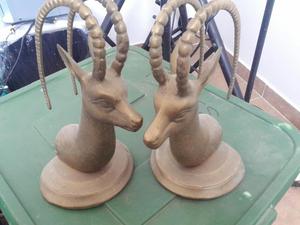 Pair Of Brass Antelope Book Ends