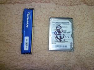 VENDO MEMORIA DDR3 4GB Y DISCO DURO PARA LAPTOP 500GB