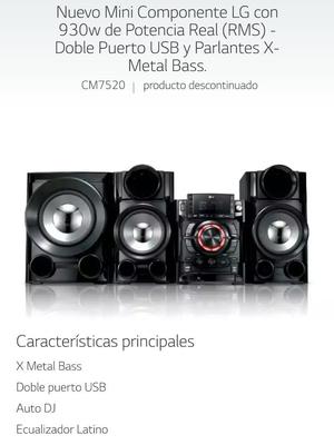 Vendo Equipo de Sonido Lg 930 Watts