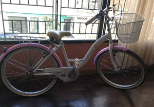 Bicicleta Campera para Mujer Color Rosa Pastel y Blanco