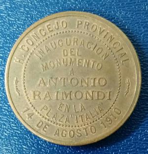 Medalla Monumento Antonio Raimondi