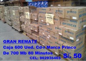 Cd-r Marca Princo De 700 Mb 80 Minutos Caja 600 Und.