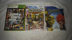 Grand Theft Auto V Y Dos Juegos De Shrek