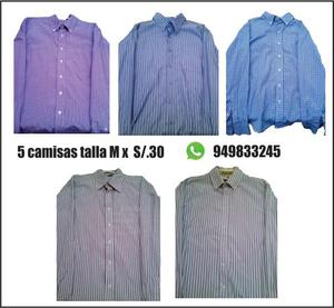 SUPER REMATE 5 CAMISAS TALLA M POR 30 SOLES