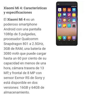Cambio Xiaomi Mi4