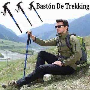 Baston Trekking Aluminio Retractil Antishock Camping Viajes