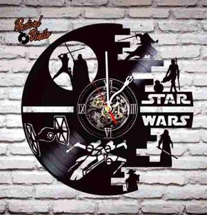 Reloj De Vinilo Retro Star Wars Estrella De La Muerte 2